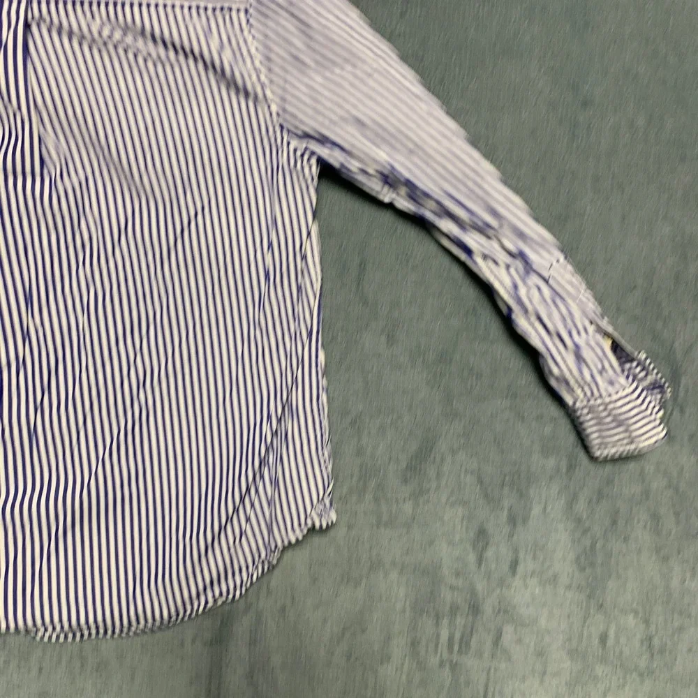Ralph Lauren Shirt Boys 6 Blue White Striped Long Sleeve Classic Button Down